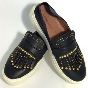 BCBG BLACK Dita Studded Leather Sneakers Size 37